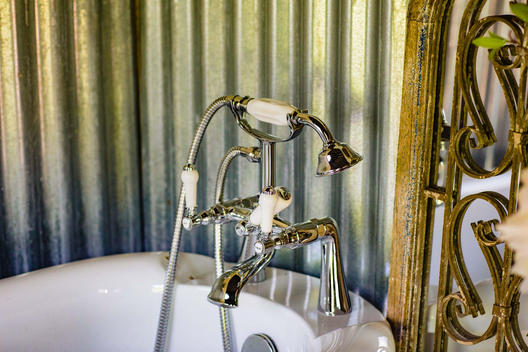 Glamping accommodation with private bathrooms and facilities