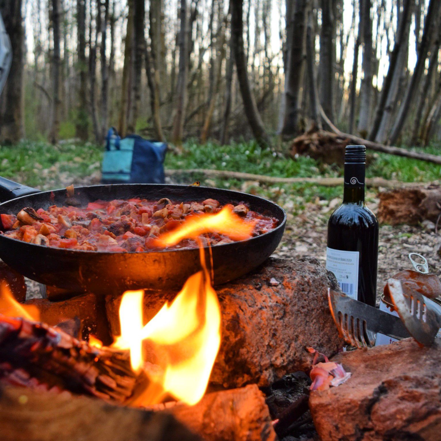 Campfire cooking in Kent