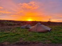 Non-electric grass tent pitch