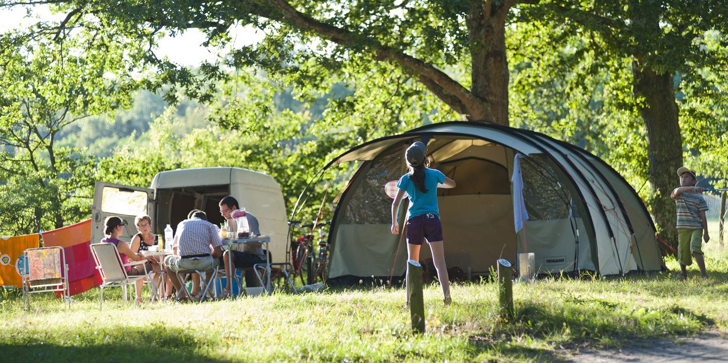 Camping pitch with electricity
