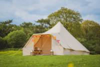 Bell tent 2 HOLLY field pitched with porch