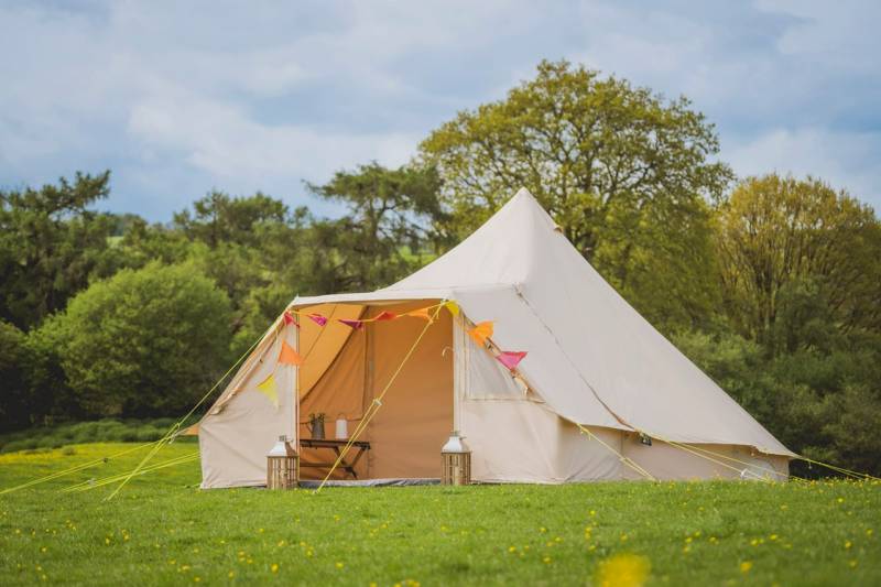 Bell tent 2 HOLLY field pitched with porch