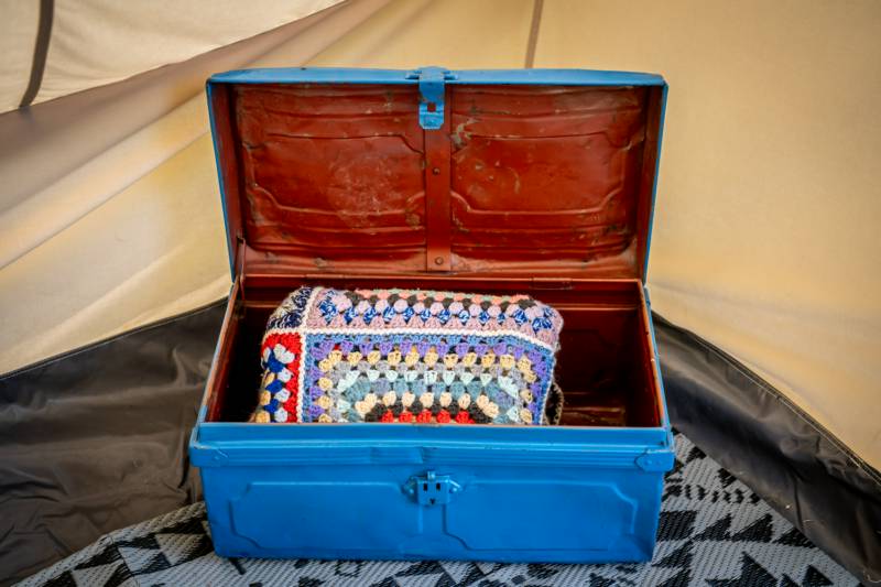 Bell tent 2 HOLLY field pitched with porch