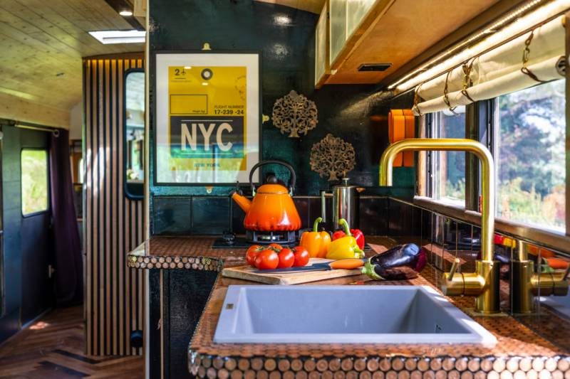 Skoolie Stays American school bus