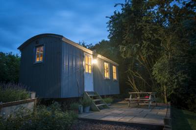 A luxury self-catering shepherds hut for two tucked away on the beautiful Essex coast.