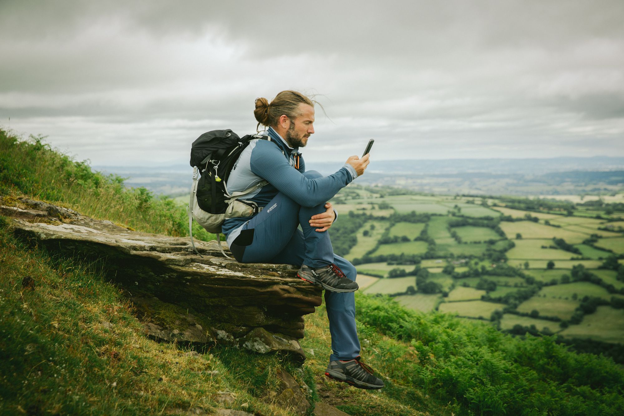 Land Rover Explore phone in the Brecon Beacons