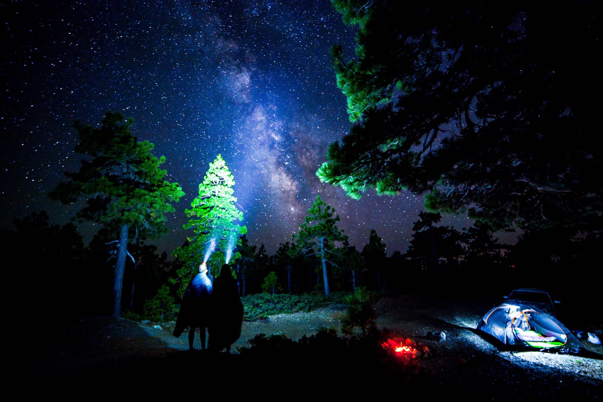 Campsite stargazing