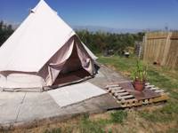 Bell tent glamping on a Cornish family farm