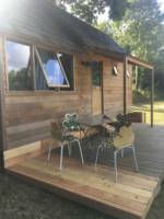 Wood cabin by the sea