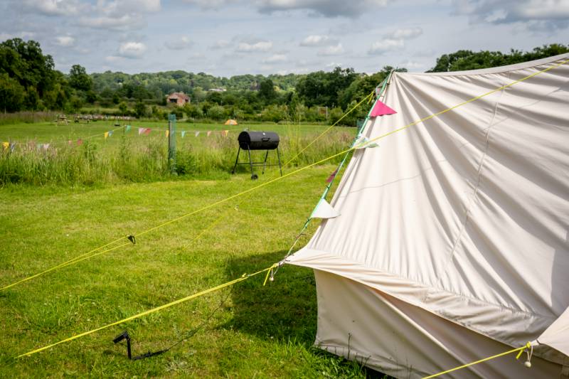 Bell tent 2 HOLLY field pitched with porch