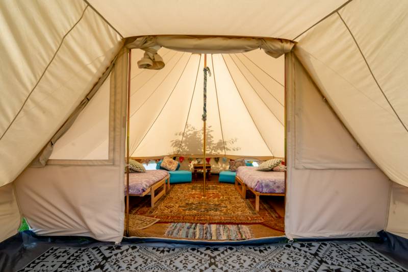 Bell tent 2 HOLLY field pitched with porch