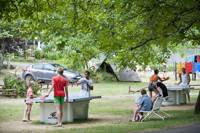 Camping pitch with electricity