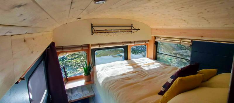 Skoolie Stays American school bus