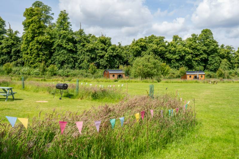 Bell Tent 1 SPINDLE field pitched with porch