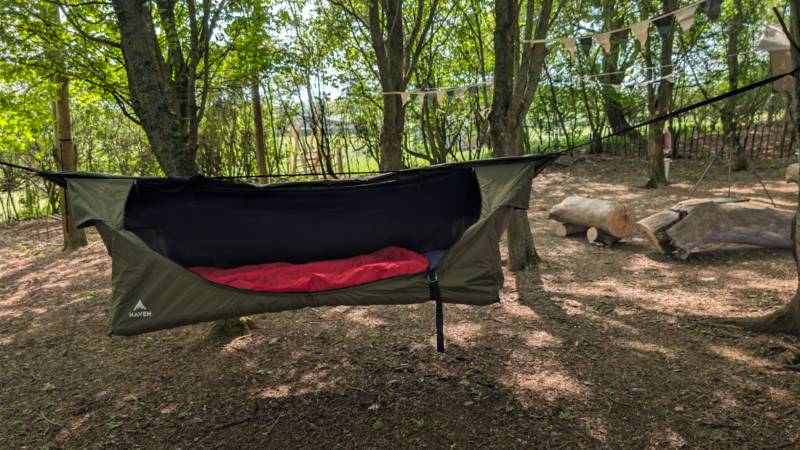 HamCamp, Pre-Pitched Hammocks in the Woods