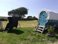 Quirky wagon glamping on a Cornish family farm