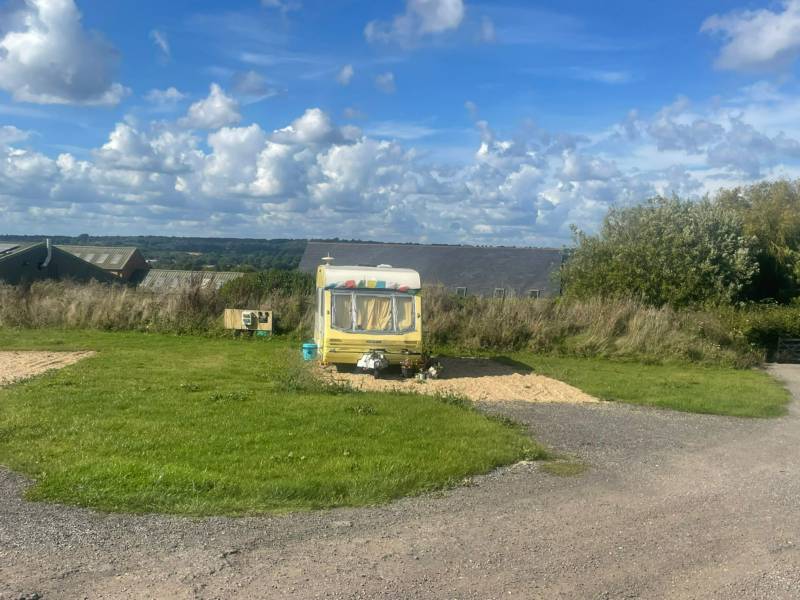 Pitch 1: small hard standing pitch with EHU.