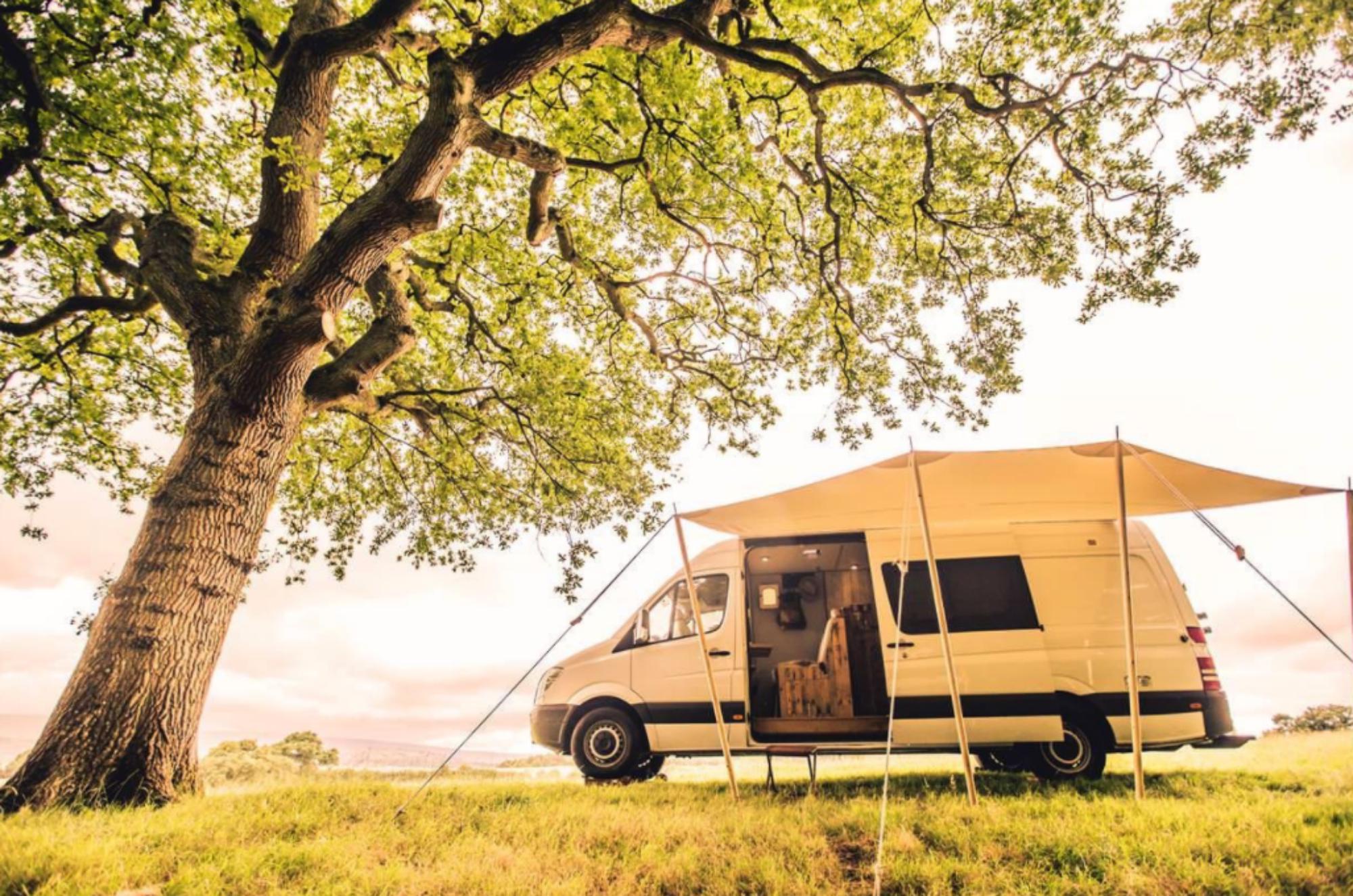 Grass pitch for campervan or caravan 28 at Chettle Campsite Cool