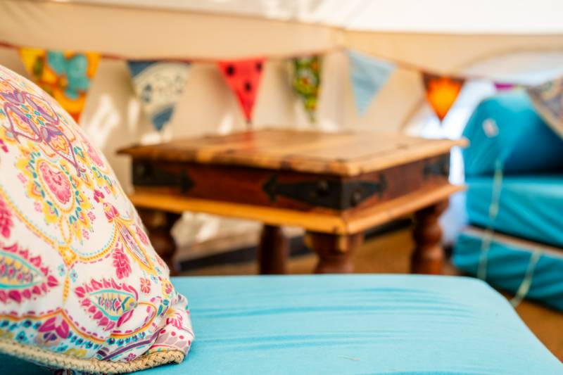 Bell tent 2 HOLLY field pitched with porch