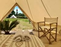 Bell tent with double bedding