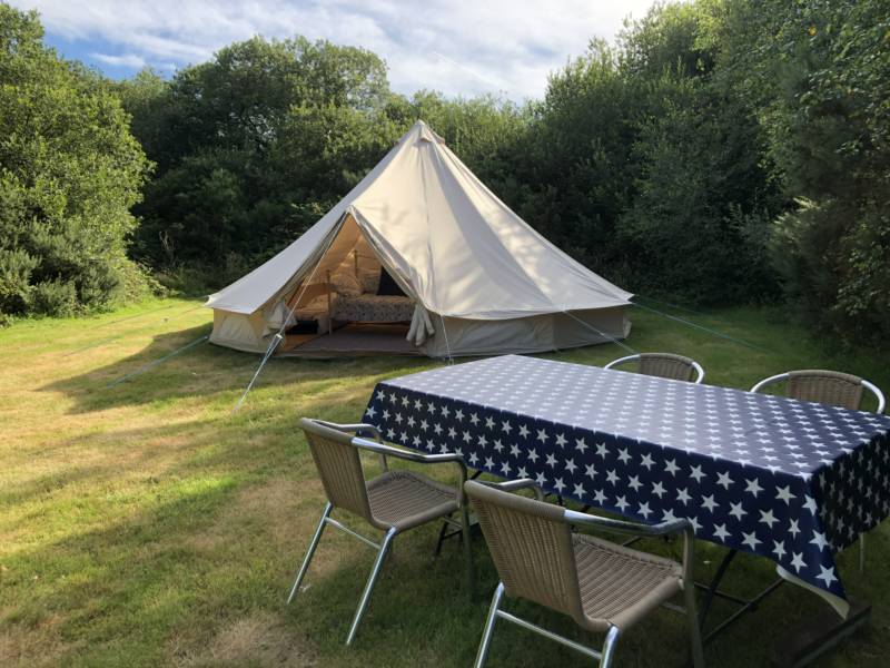 Bell tent tucked away in rural Cornwall