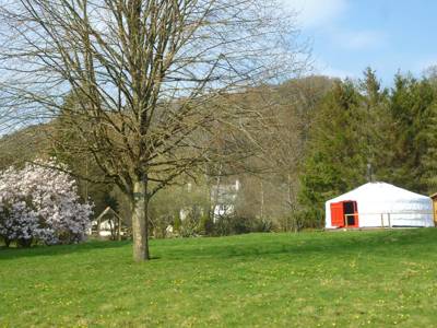 Yurt glamping on picturesque banks of the river Tamar, right on the Devon Cornwall border.
