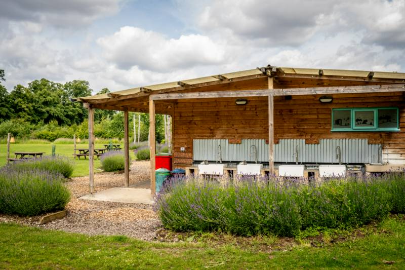 Bell Tent 1 SPINDLE field pitched with porch
