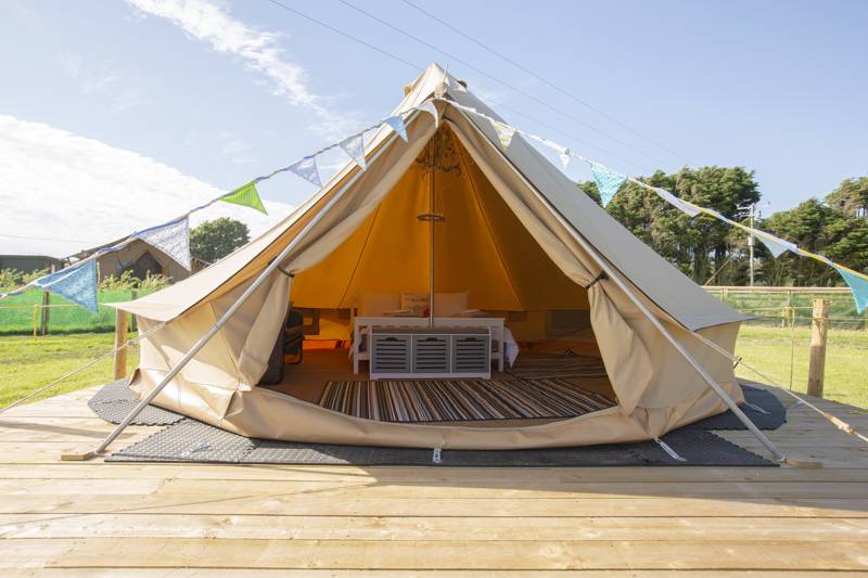 Bell tent within walking distance of two Welsh beaches