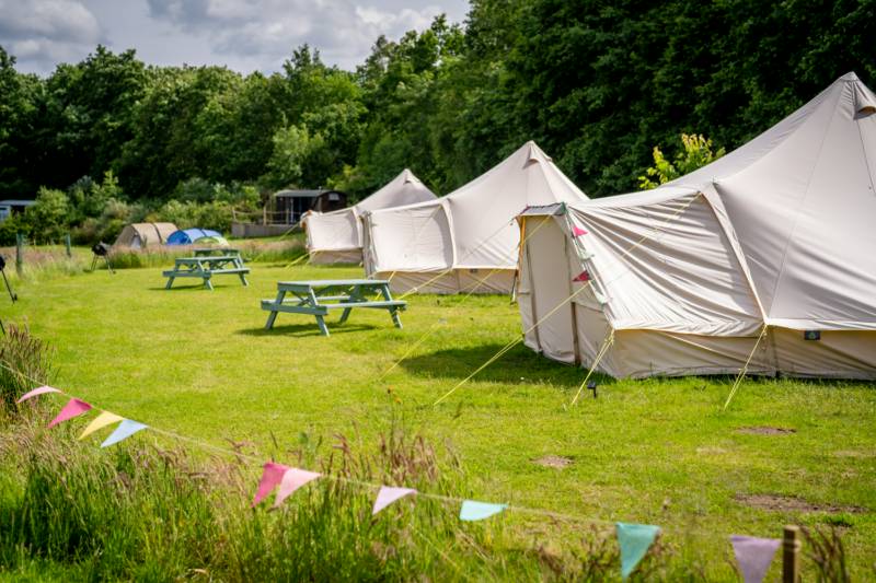 Bell tent 2 HOLLY field pitched with porch