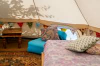 Bell Tent 1 SPINDLE field pitched with porch