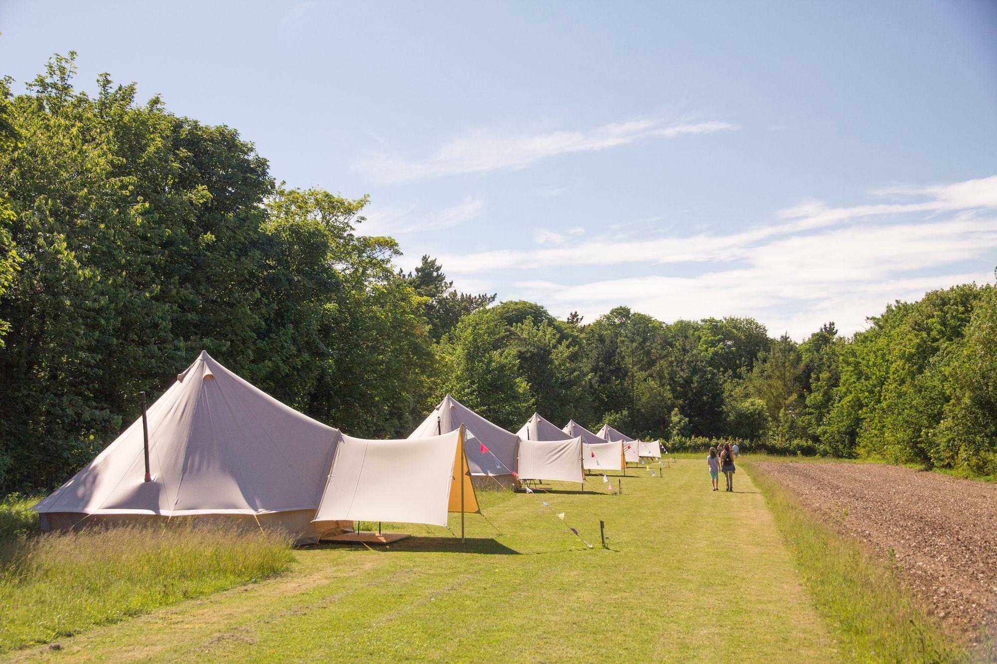 Bell tents at Wiveton Hall