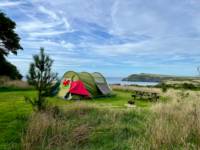 Sea view meadow grass pitch