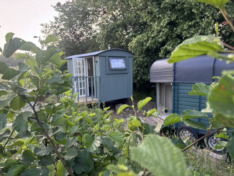 Tinks Shepherd's Hut and Tent by the stream