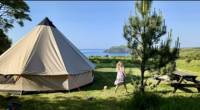 Sea view meadow grass pitch