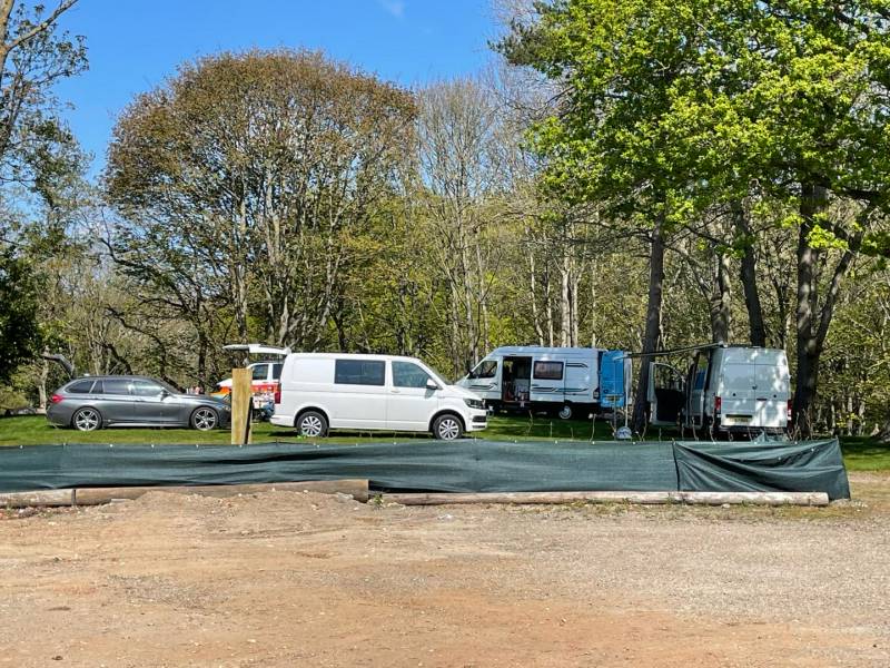 The Glade campervan gravel pitch